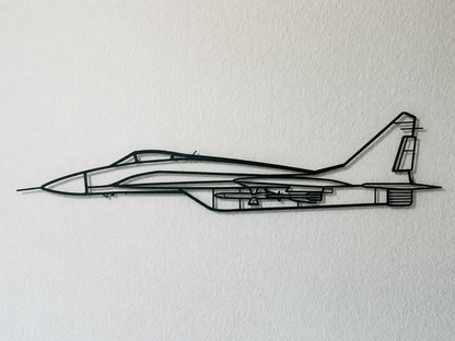 Mig-29 Kampfjet Metall Wandbild 3D – Flugzeug Wanddeko aus Metall