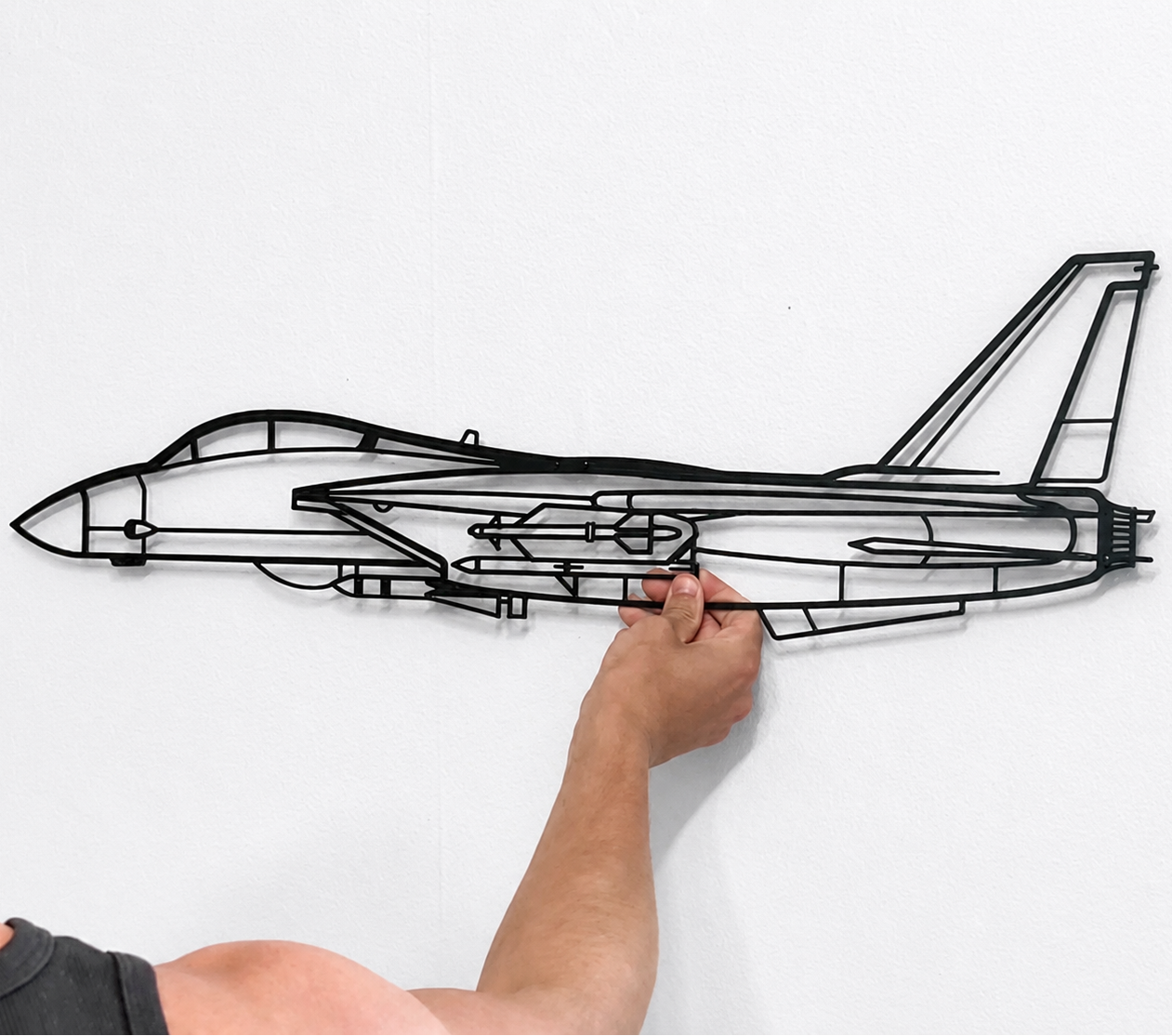 F-14 Fighter Jet Metal Wall Art 3D – Aircraft Wall Decor Made of Metal