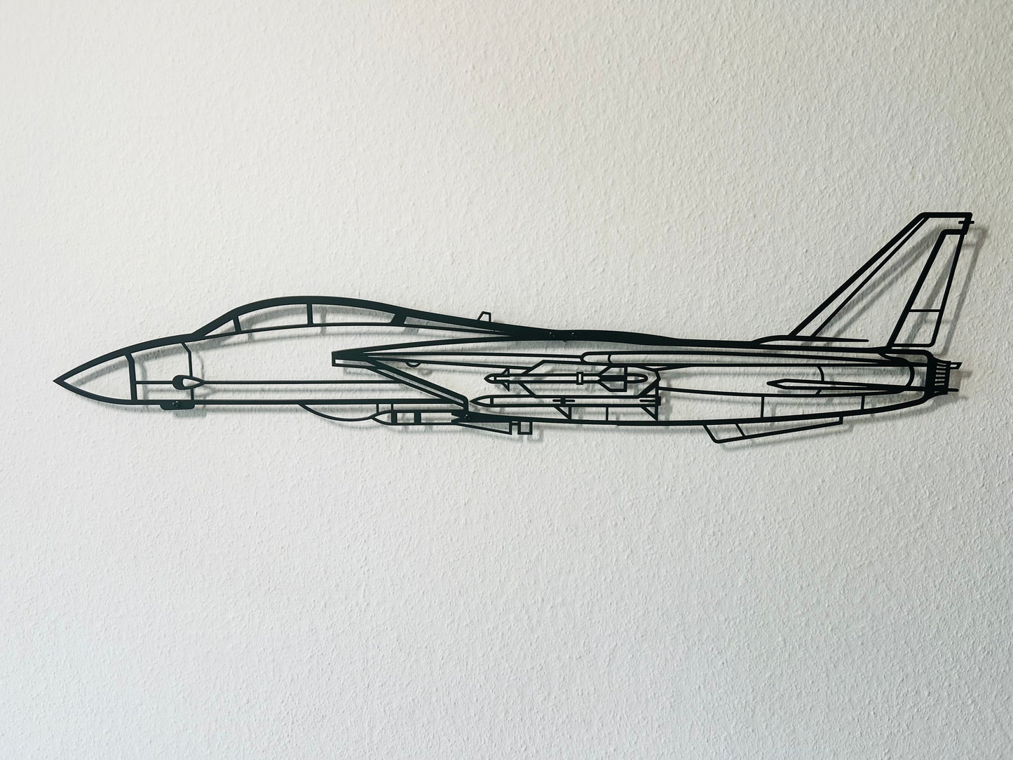 Metal wallart in F-14 design